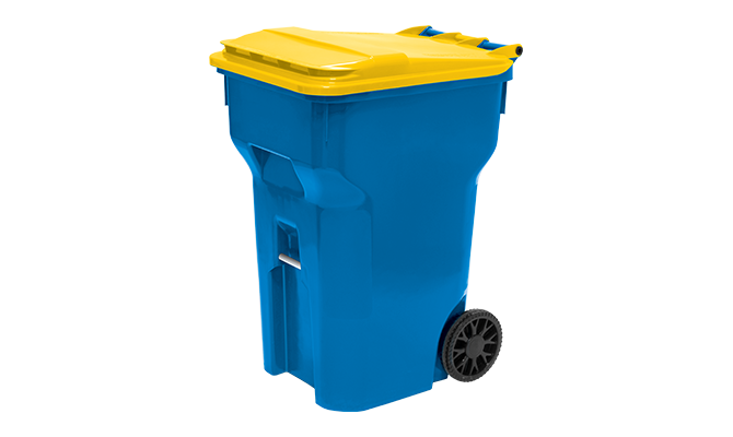 Blue Cascade Cart with Yellow Lid